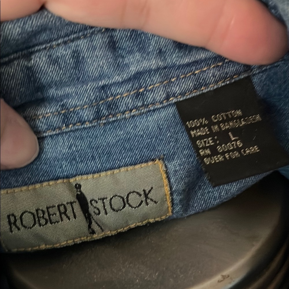 Robert Stock Men's Blue Denim Shirt Size L - Picture 4 of 4